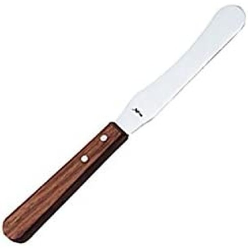 Molded Hot Wax Spatula - Stainless Steel With Wooden Handle