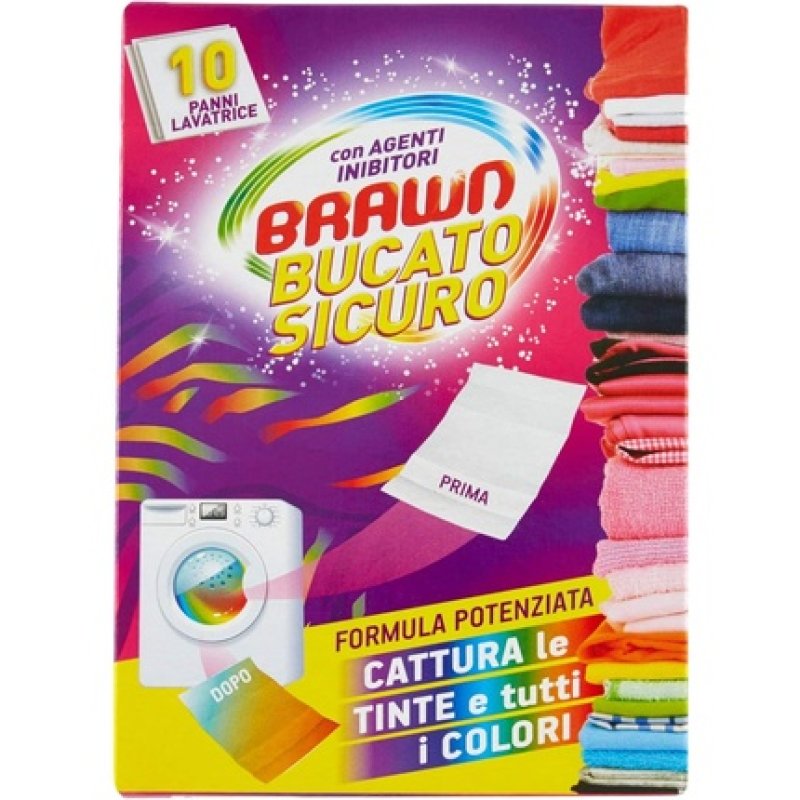 Brawn Bucatosicuro Washing Machine Cloths with Inhibitor Agents 10 Pieces