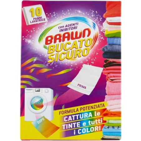 Brawn Bucatosicuro Washing Machine Cloths with Inhibitor Agents 10 Pieces