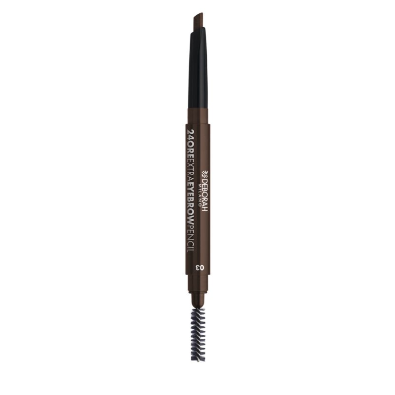 Deborah 24 Hour Extra Double-Ended Eyebrow Cream Pencil Brush 2-In-1 03 Dark