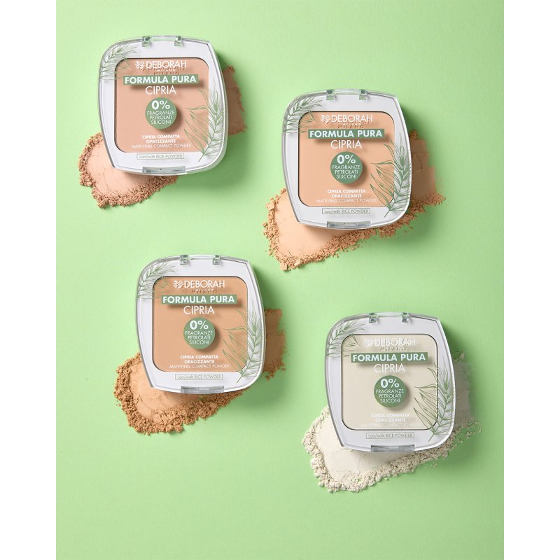 Deborah Milano Pura Compact Mattifying Powder Bio Formula 10g Color Fair 1