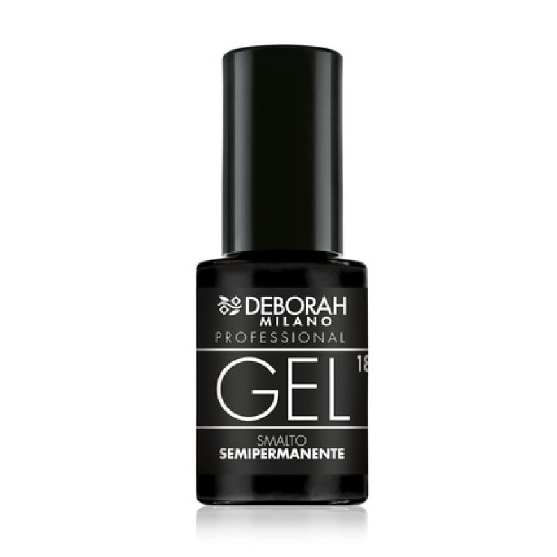Deborah Milano Professional Nail Polish No. 18 Black Plumping Effect Long-Lasting Intensive and Shiny Nails 4.5ml