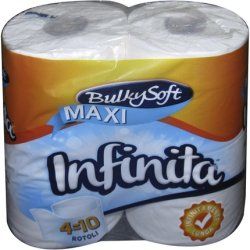 Bulky Soft Infinita Toilet Paper 4 Rolls 2 Ply Bathroom Accessories