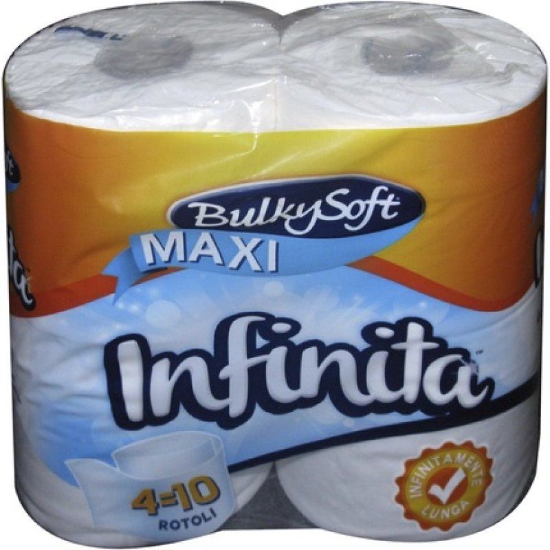Bulky Soft Infinita Toilet Paper 4 Rolls 2 Ply Bathroom Accessories