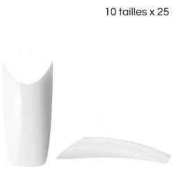 Xanitalia Pro Xan Pro French Smile Tips - 10 Sizes, 25 Pieces Per Size