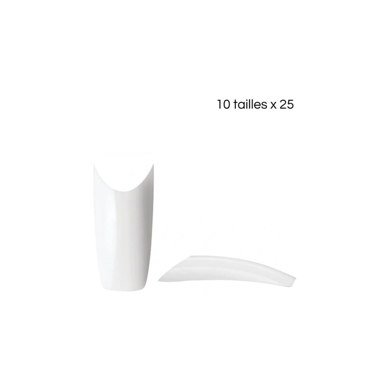 Xanitalia Pro Xan Pro French Smile Tips - 10 Sizes, 25 Pieces Per Size