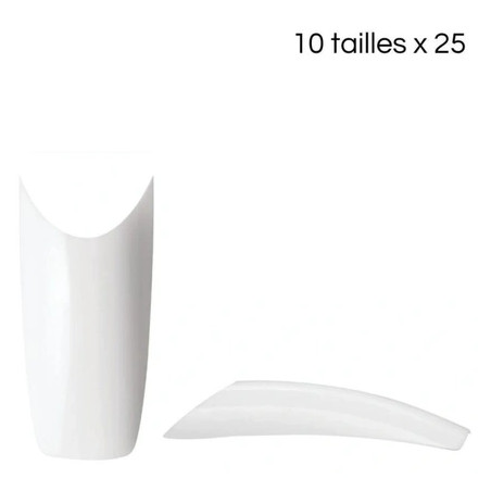 Xanitalia Pro Xan Pro French Smile Tips - 10 Sizes, 25 Pieces Per Size