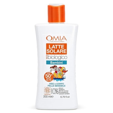 Organic Sun Milk for Children Face and Body SPF 50 High Protection 200ml