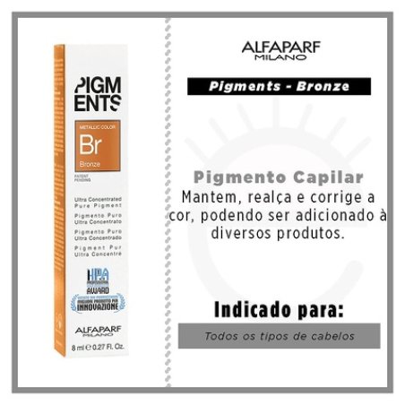 Alfaparf Milano Pigments Color Bronze 8ml - Pack of 6