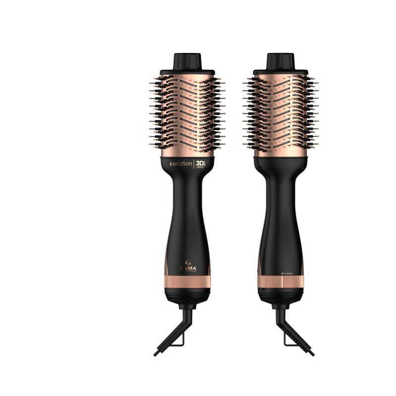 GA.MA Keration 3D Hot air brush Warm Black, Gold 1100 W