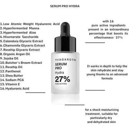 Serum Pro Hydra 27% Pure Actives by Evagarden for Women 0.68 Oz