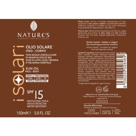 Nature's Sun Oil SPF 15 Face & Body with Argan Oil