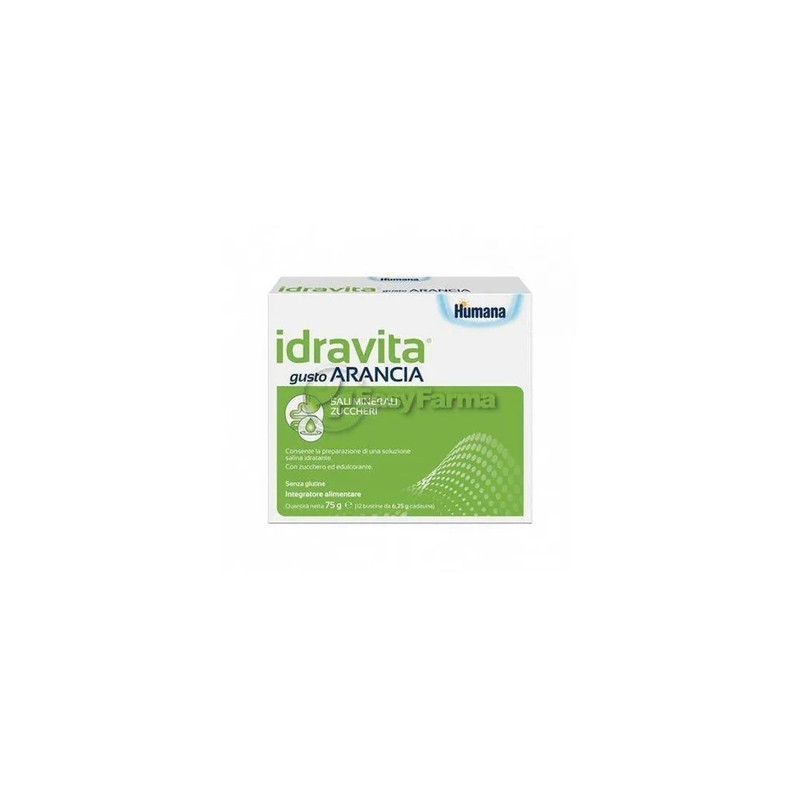 Humana Idravita Mineral Salts And Sugars Dietary Supplement Orange Flavor - 12 Sachets