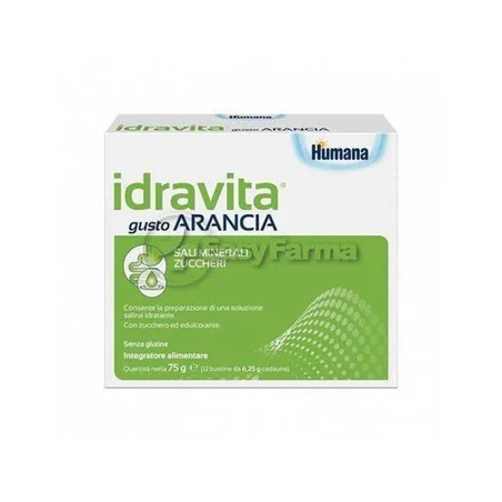 Humana Idravita Mineral Salts And Sugars Dietary Supplement Orange Flavor - 12 Sachets