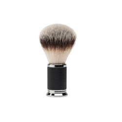 Depot Vintage Artificial Fiber Face Shaving Brush - Black And Silver