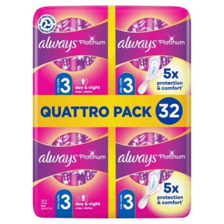 Always Platinum Day & Night Sanitary Pads Mt 3