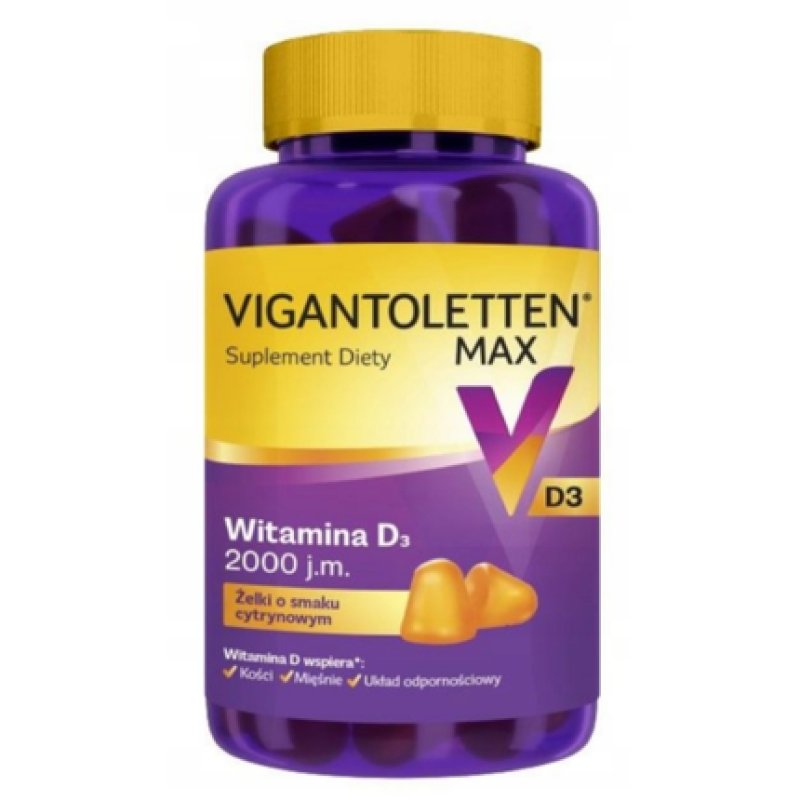 Vigantoletten Max Lemon Flavor Vitamin D3 2000IU Tablets Strong Bones