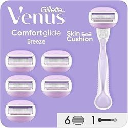 Gillette Venus Comfortglide Breeze Women's Razor With 1 Handle And 6 Refills