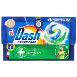 Dash Pods Power Ecodosi Laundry Detergent 19pcs Anti Odor