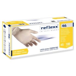 Reflexx Latex Gloves 100 pcs XS Powder-Free