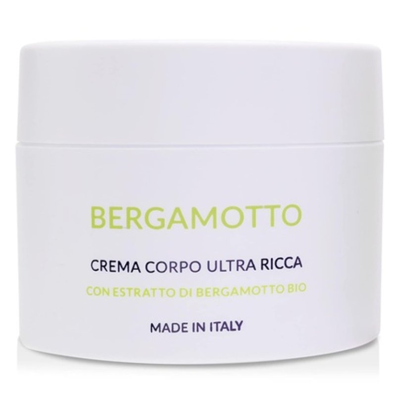 Erbario Toscano Vegan Body Cream Ultra Rich Bergamot 200ml - with Organic Bergamot Extract, Provides Softness and