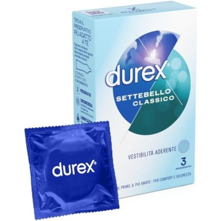 Durex Settebello Jeans Easy-On Rubber Condoms 52.5mm - Pack of 3