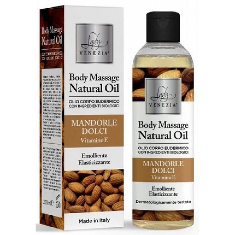 Natural Body Massage Oil - Eudermico - 250 ml - Sweet Almond Scent