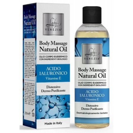Natural Body Massage Oil - Eudermico 250 ml - 8 fragrances - Relaxing and Dermopurifying with Hyaluronic Acid