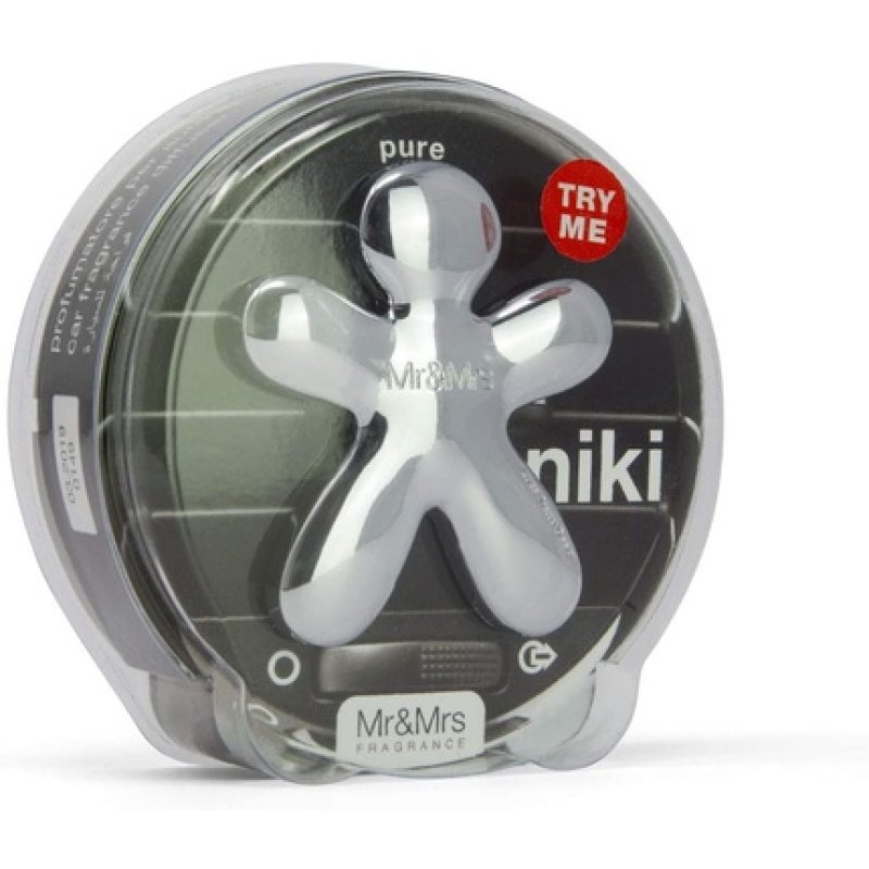 MrandMrs JNIKI006 Niki Car Air Freshener Pure Metal Silver