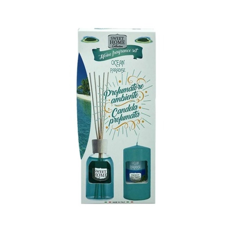 SUAREZ Sweet Home Collection Ocean Paradise Home Fragrance Set 100ml with Scented Candle 135g