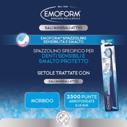 Emoform Sensitive Toothbrush and Nail Polish with Mineral Treated Bristles 2300 Soft Tips for Gentle Cleaning - Soft
