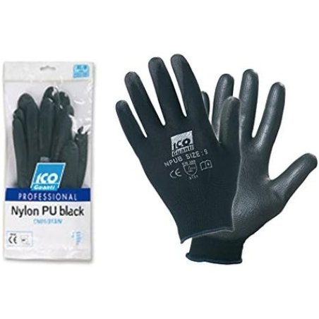 Icoguanti Poly Black Gloves Size 8