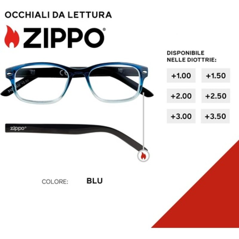 ZIPPO Reading Glasses 31Z-B1-BLU200 2.00