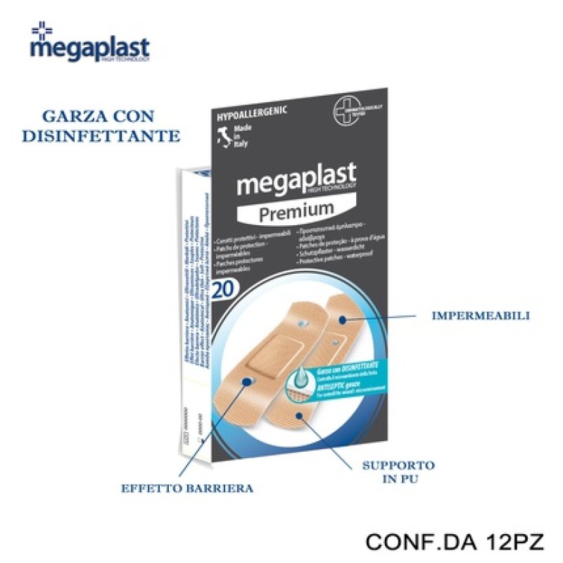 Megaplast Premium Ml 20 Premium Plasters - 7x2 Cm, Waterproof, Pack Of 20