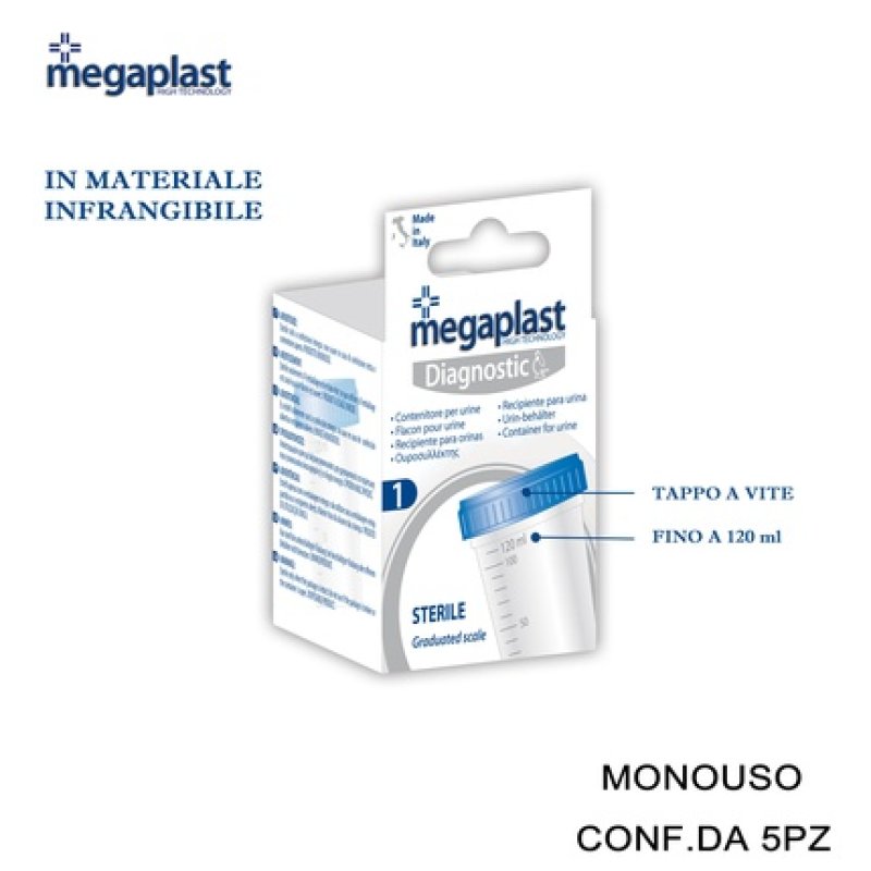 Megaplast Diagnostic Sterile Urine Container - Pack Of 5