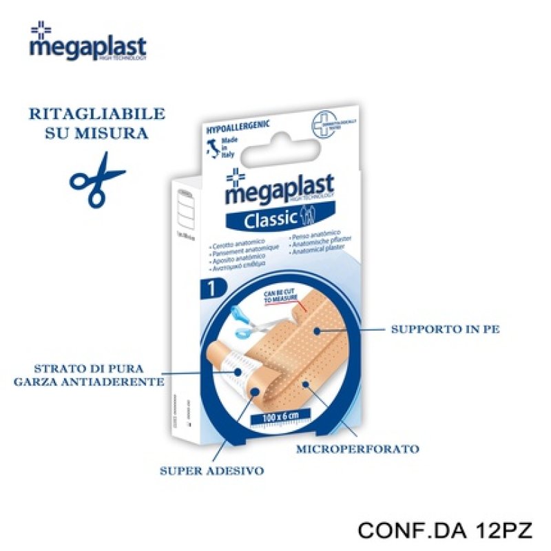 Megaplast Classic Ml 1 Strip 100x6cm Pack Of 12