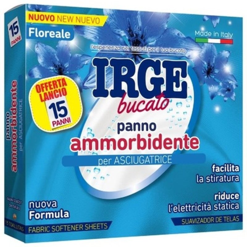 Irge Fabric Softener Dryer Cloths 15 Pcs Floral