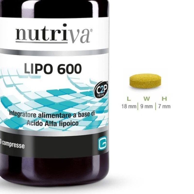 Nutriva Lipo 600 Alpha Lipoic Acid Dietary Supplement for Vegans 1200mg