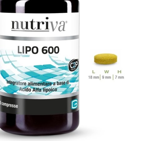Nutriva Lipo 600 Alpha Lipoic Acid Dietary Supplement for Vegans 1200mg