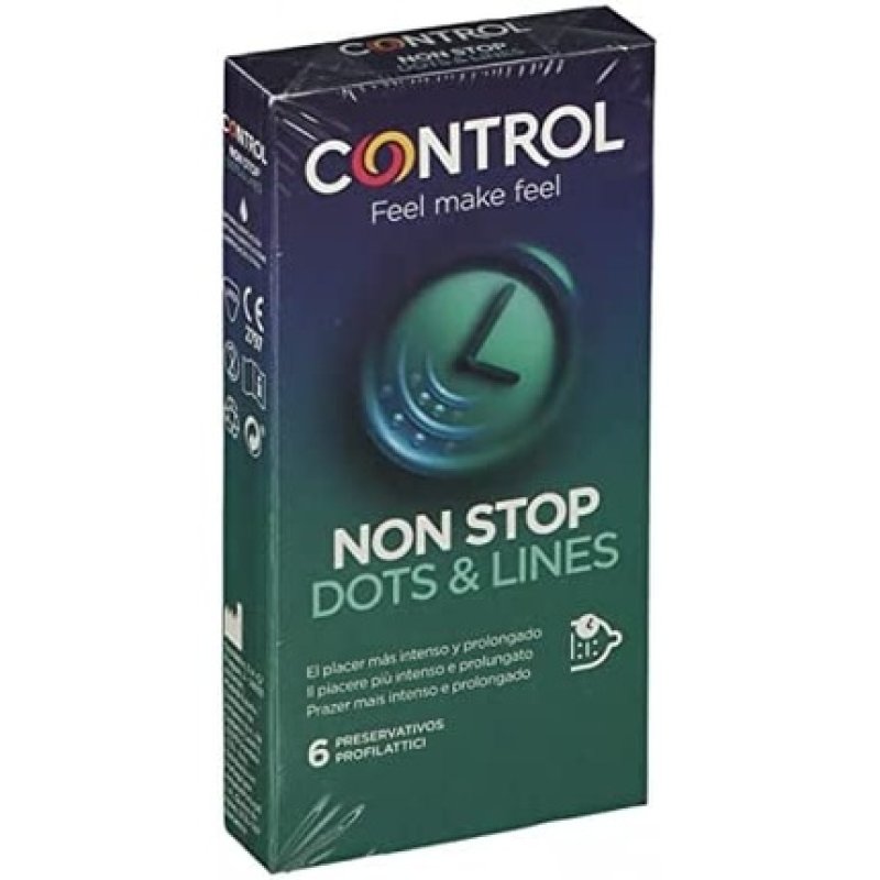 Control Stimulation Non Stop Dots & Lines Condoms - Pack of 6