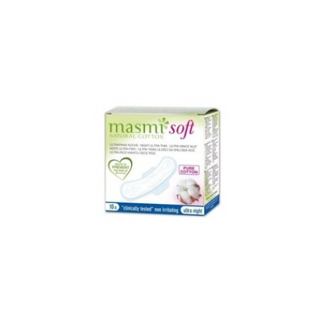 Masmi Soft Night Ultra-Thin Pads - Organic Cotton, 10 Count
