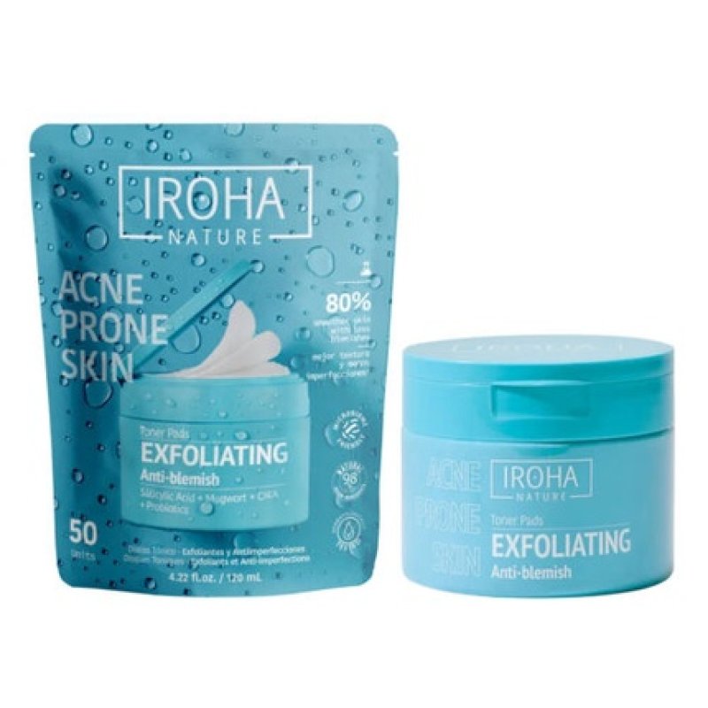 Iroha Nature Acne-Prone Skin Toner Pads Anti Blemishes 50 Pieces