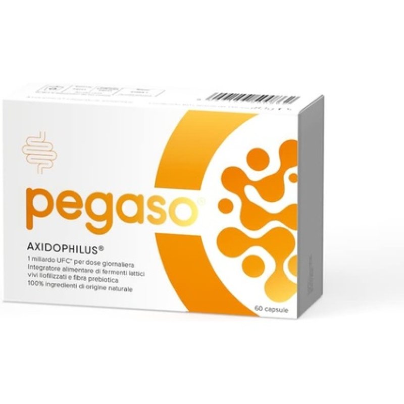 Pegaso Axidophilus Dietary Supplement with Lyophilized Milk Ferments and Prebiotic Fibers 60 Capsules
