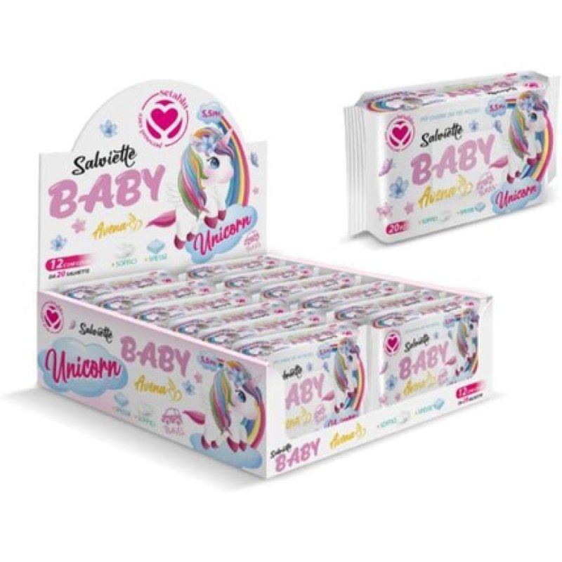 Esseci Italia Baby Wipes 20pcs Oats Unicorn