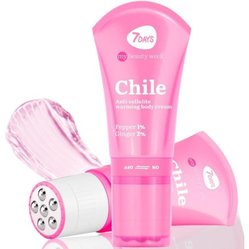 7Days Strong Anti-Cellulite Cream Warming Body Cream with Natural CHILE Extracts 130ml
