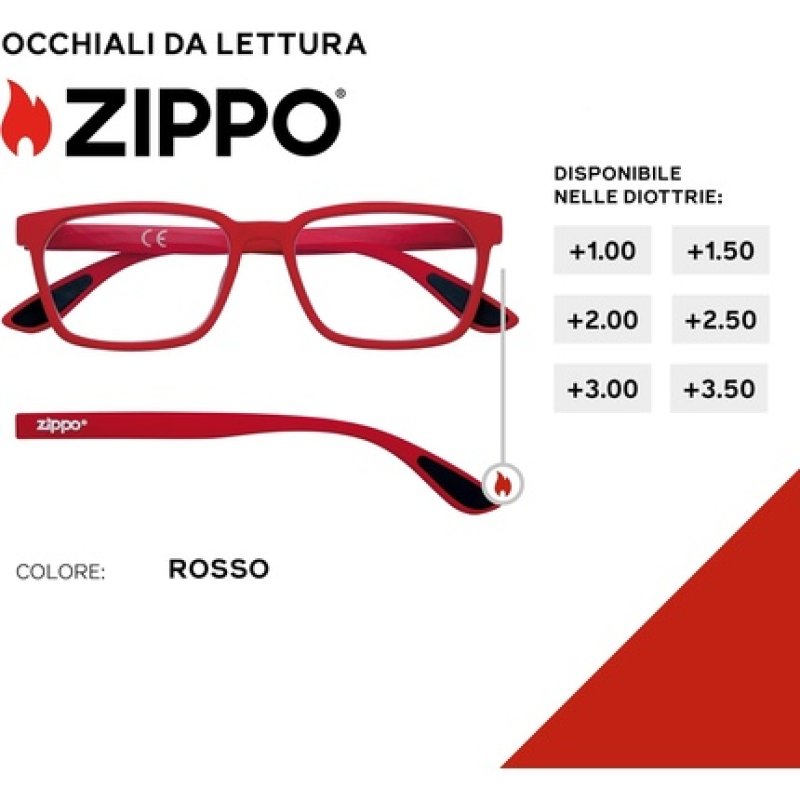 Zippo Reading Glasses with Soft Line Frame for Men