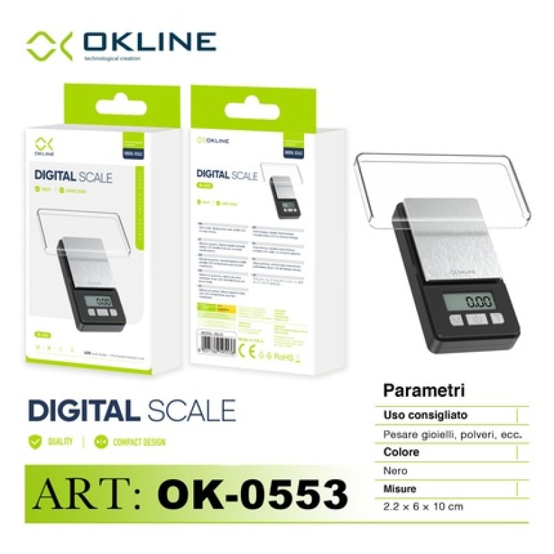 Okline Art.Ok-0553 Digital Scale In Black And Silver