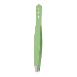 Beter Industries Soft Touch Slanted Tip Tweezers Black Cyan