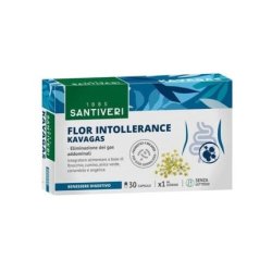 SANTIVERI Flor Intolerance Kavaga Supplement to Eliminate Abdominal Gas 30 Capsules