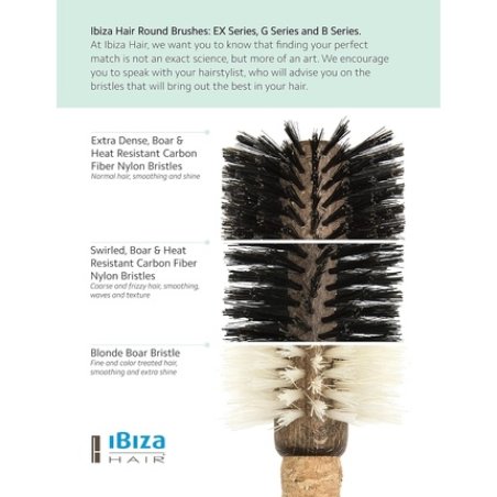 Ibiza Hair Professional G Series Round Boar Hair Brush Hybrid Swirled Boar